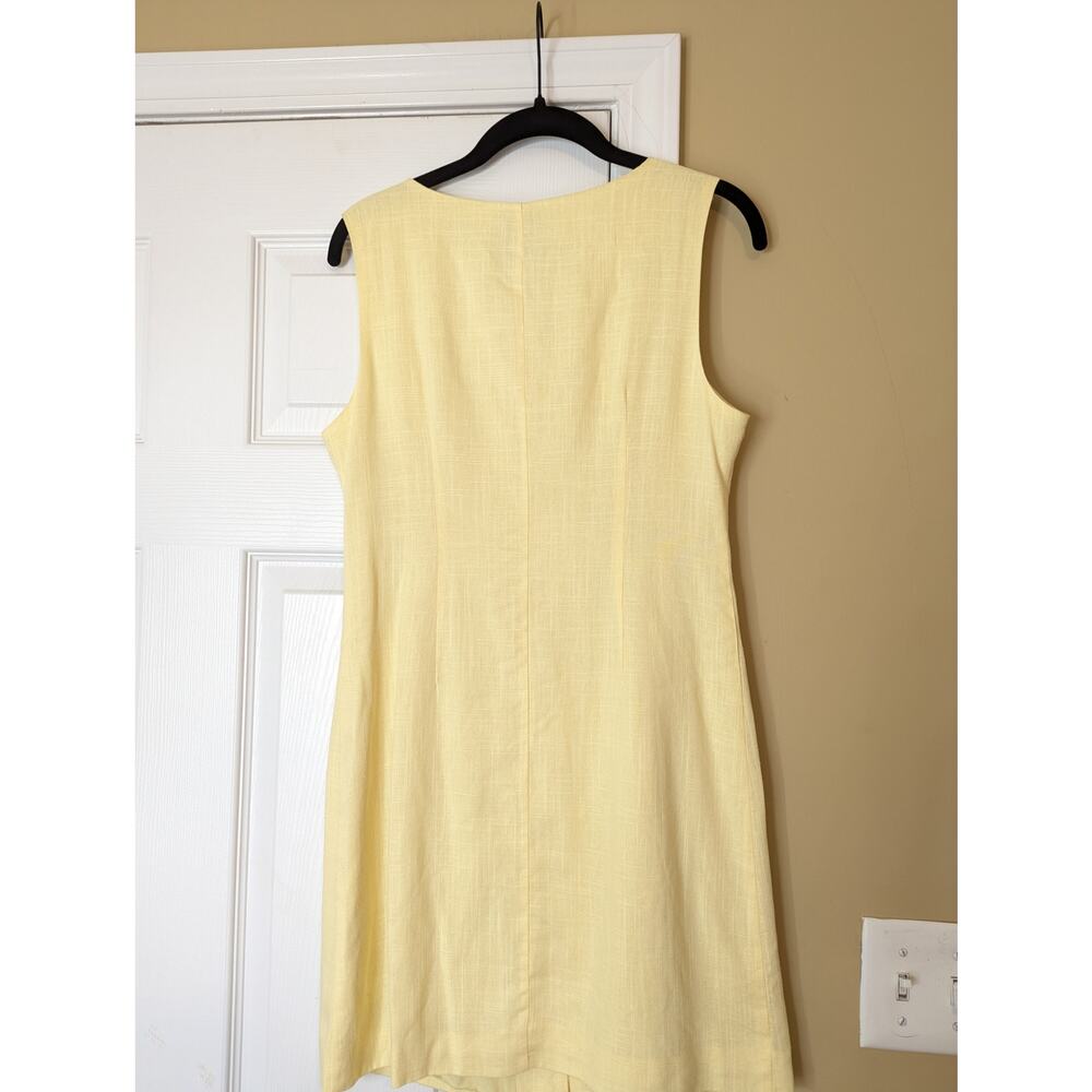Sleeveless Button-Front Mini Dress in Lemon Yellow - Picture 5 of 8